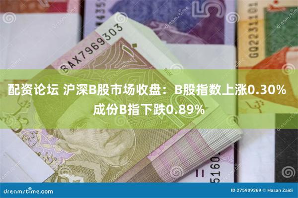 配资论坛 沪深B股市场收盘：B股指数上涨0.30% 成份B指下跌0.89%