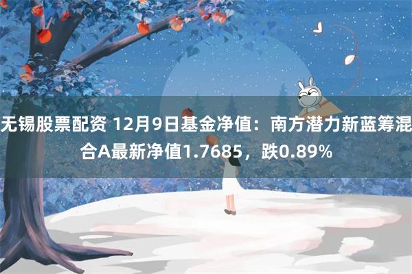 无锡股票配资 12月9日基金净值：南方潜力新蓝筹混合A最新净值1.7685，跌0.89%