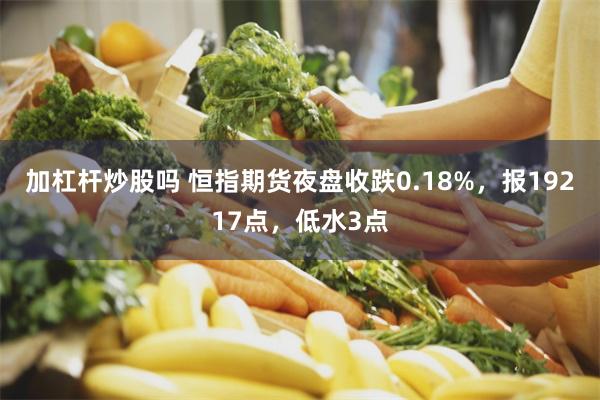 加杠杆炒股吗 恒指期货夜盘收跌0.18%，报19217点，低水3点