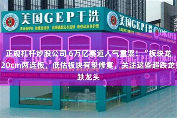 正规杠杆炒股公司 6万亿赛道人气重聚！“板块龙”20cm两连板，低估板块有望修复，关注这些超跌龙头